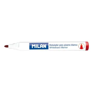 Milan Rotuladores para Pizarra Blanca con Punta Redonda - Punta 4.7 mm - Tinta a Base de Alcohol - Borrable en Seco - Color Rojo · Pack de 12 uds.