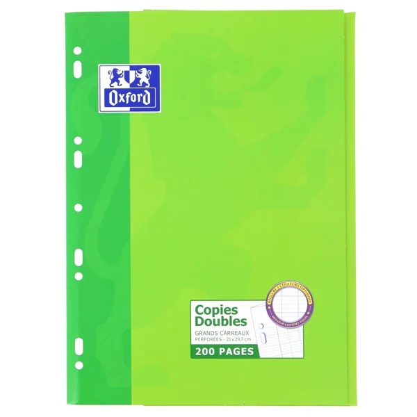 Oxford Seyes Recambio A4 200 Hojas - Cuadricula Seyes - con Margen - Papel de Alta Calidad · Pack de 5 uds.