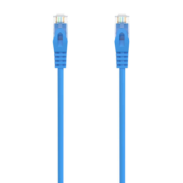 Aisens Cable de Red Latiguillo RJ45 LSZH Cat.6A 500 MHZ UTP AWG24 - 1m - Libre de Halogenos - 10 Gigabit/s - Color Azul