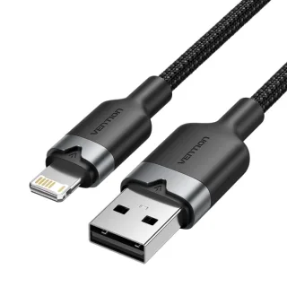 Vention Cable USB-A a Lightning 2.4A - 1m - Trenzado - Color Negro