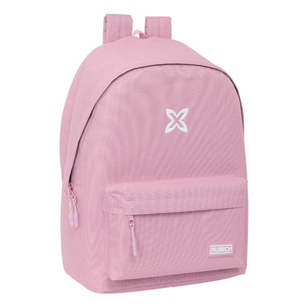 Safta Munich Basicos Mochila para Portatil hasta 15.6" - Antirrobo - Bolsillo Frontal - Conector USB - Base Acolchada - Hombreras Ergonomicas - Asa Superior - 310x180x440mm - Color Rosa