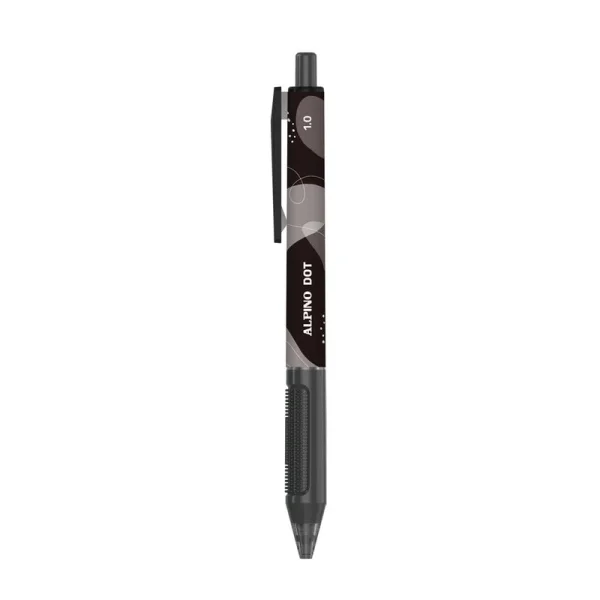 Alpino Dot Boligrafo Retractil - Punta 1mm - Agarre Suave - Color Negro · Pack de 24 uds.