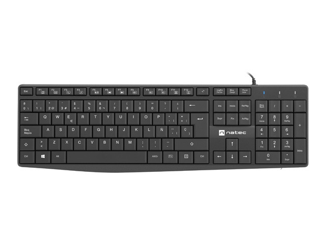 Natec Nautilus Teclado Multimedia USB - 106 Teclas Membrana - Resistente a Salpicaduras - Color Negro