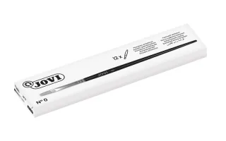 Jovi Pincel Artistico Plano Pelo de Cerda Nº 0 - Pelo Natural - Mango de Madera - Punta Plana - Pelo Duro - Color Varios · Pack de 12 uds.