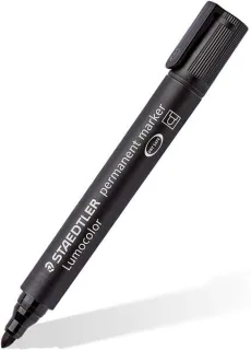 Staedtler Lumocolor 352 Rotulador Permanente - Punta Redonda - Trazo 2mm Aprox - Capuchon con Clip - Secado Rapido - Color Negro · Pack de 10 uds.