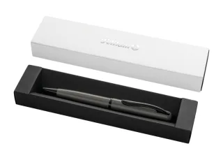 Pelikan Jazz Noble Boligrafo Retractil - Trazo de 1mm - Mecanismo de Giro - Recambio 337M Azul - Estuche de Regalo - Cuerpo Satinado - Color Gris Oscuro