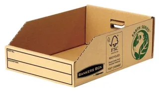 Fellowes Bankers Box Earth Bandeja de Carton 200mm - Montaje Manual - Carton Reciclado Certificacion FSC - Color Marron · Pack de 50 uds.