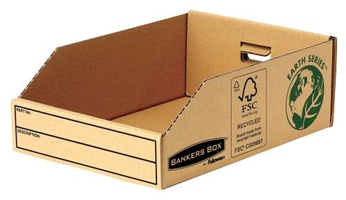 Fellowes Bankers Box Earth Bandeja de Carton 200mm - Montaje Manual - Carton Reciclado Certificacion FSC - Color Marron · Pack de 50 uds.
