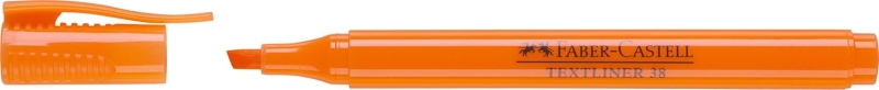 Faber-Castell Textliner 38 Marcador Fluorescente - Cuerpo Fino - Punta Biselada - Trazo Grueso y Fino - Tinta con Base de Agua - Color Naranja · Pack de 10 uds.