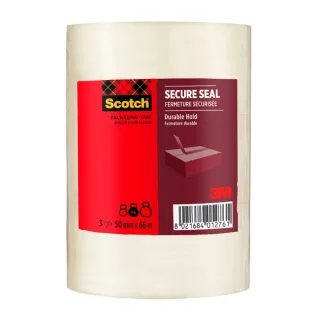Scotch Pack de 3 Precintos de Embalaje - 50mm x 66m - Sellado Seguro - Color Transparente