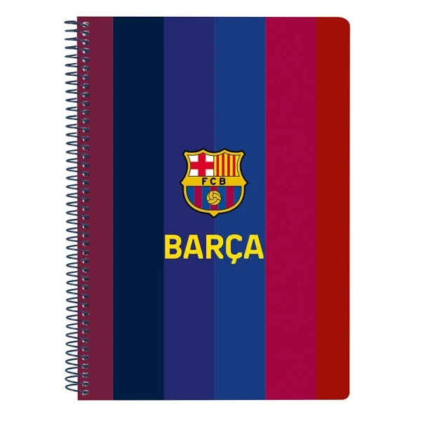 Safta F.C.Barcelona 1ª Equipacion 26/27 Libreta con Espiral - Formato Cuarto - 80 Hojas de 80g/m2 - Cuadricula 4x4mm - Tapas Duras Glasofonadas - 15.5x22x1cm - Color Rojo y Azul