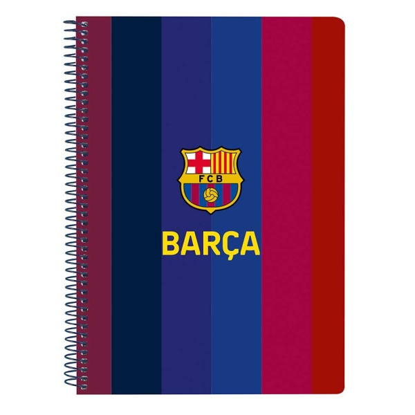 Safta F.C.Barcelona 1ª Equipacion 26/27 Libreta con Espiral - Formato Cuarto - 80 Hojas de 80g/m2 - Cuadricula 4x4mm - Tapas Duras Glasofonadas - 15.5x22x1cm - Color Rojo y Azul