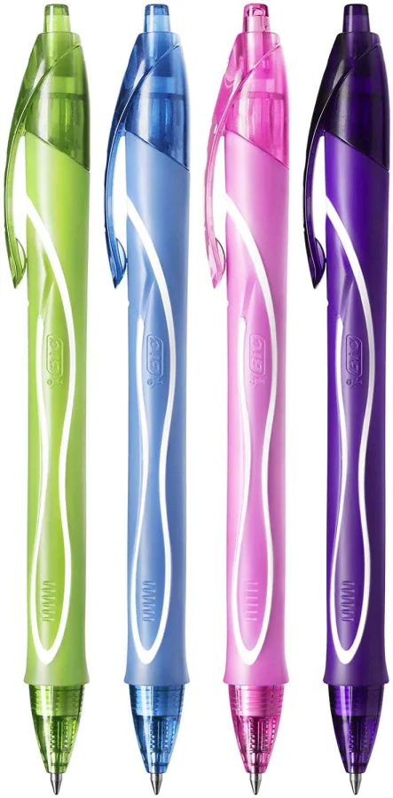 Bic Gel-Ocity Quick Dry Pack de 12 Boligrafos de Gel Retractil - Punta Media de 0.7 mm - Tinta de Gel - Anti-Manchas - Secado Ultra Rapido - Colores Surtidos