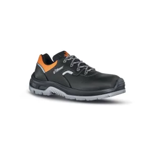 Upower Beast S Calzado de Seguridad Bajos - Talla 38 - Empeine en Piel Hidrofugo, Puntal Composite, Antiperforacion, Suela Antideslizante, Proteccion S3S FO SR - Color Negro/Naranja