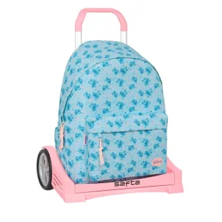 Safta Stitch Ohana Mochila para Portatil hasta 14.1" - Portabotellas - Tirador Doble - Hombreras Ergonomicas - Espalda Acolchada - Asa Superior - 310x130x430mm - Color Azul Claro
