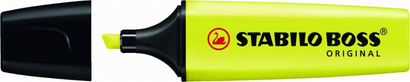 Stabilo Boss 70 Rotulador Marcador Fluorescente - Trazo entre 2 y 5mm - Recargable - Tinta con Base de Agua - Color Amarillo Fluorescente · Pack de 10 uds.