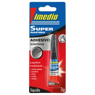 Imedio Super Rapido Pegamento Instantaneo 3gr - Superrapido y Extrafuerte - Ideal para Pegar Pequeñas Superficies - Multimaterial - Transparente · Pack de 10 uds.