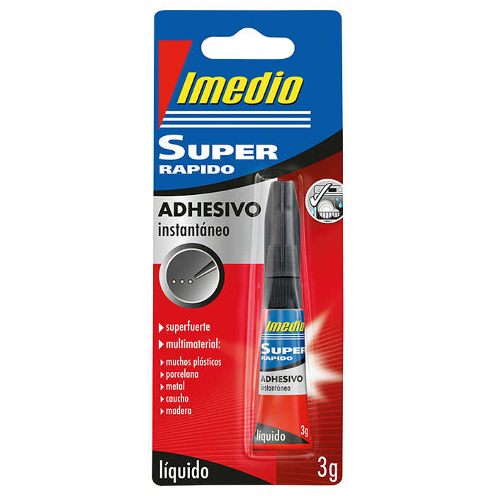 Imedio Super Rapido Pegamento Instantaneo 3gr - Superrapido y Extrafuerte - Ideal para Pegar Pequeñas Superficies - Multimaterial - Transparente · Pack de 10 uds.