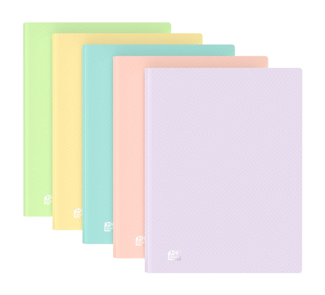 Oxford A4 40F PP TR Past St - Cuaderno de Notas con Tapa Dura - Tamaño A4 - 40 Hojas - Papel Resistente - Diseño Moderno · Pack de 10 uds.