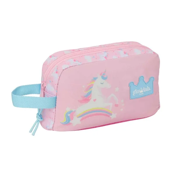 Safta Glowlab Kids Portadesayunos Termico de 1.7L - Interior Forrado en Aluminio - 215x65x120mm - Color Rosa