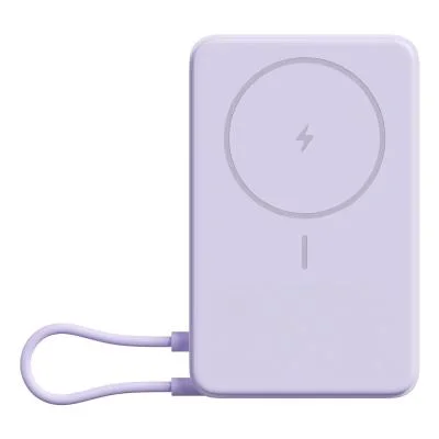 Xiaomi Magnetic Power Bank 10000 con Soporte Integrado - Carga Inalambrica Magnetica - 20W Max - USB C Bidireccional - 5900 mAh / 37 Wh - Pantalla Integrada - Diseño Compacto - Color Purpura