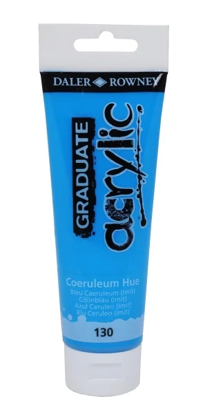 Daler Rowney Graduate Pintura Acrilica - Tubo de Plastico - 120ml - Color Azul Ceruleo