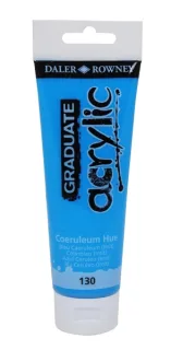 Daler Rowney Graduate Pintura Acrilica - Tubo de Plastico - 120ml - Color Azul Ceruleo