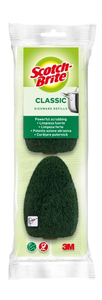 Scotch-Brite Recambios de Pack de 2 Estropajos con Mango para Tareas Dificiles - Color Verde Oscuro