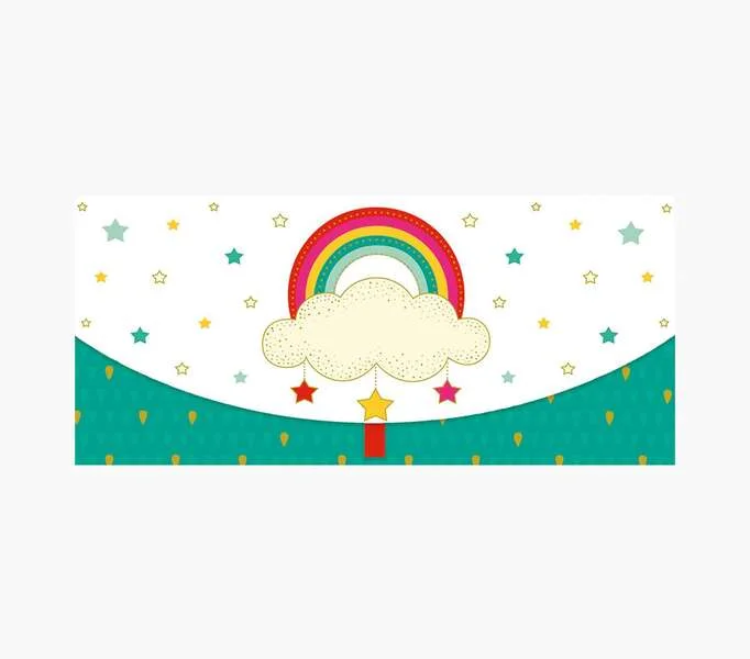 Pictura Tarjeta Money Cards - Tarjeta de Regalo Tipo Sobre Horizontal - Tematica Arcoiris - 21.3x9.6cm - Embolsada Individualmente en Celofan - Incluido Sobre Blanco - Papel con Certificacion FSC