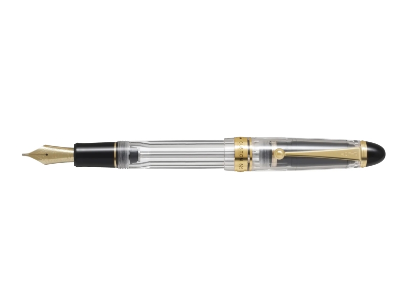 Pilot Custom 823 M Pluma Estilografica - Plumin de Oro de 14K - Cuerpo Transparente - En Estuche de Regalo Individual con un Tintero Pilot