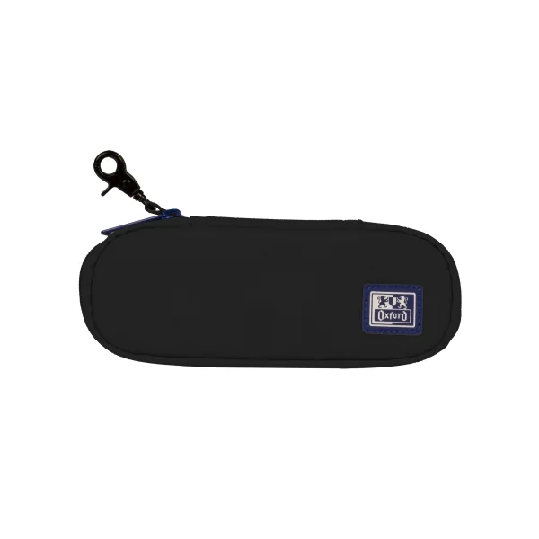 Oxford B-Hook Estuche Semirrigido Portatodo - 1 Compartimento - Gancho para Colgar - Bolsillo Interior de Rejilla - Fabricado en Material Reciclado - Color Negro