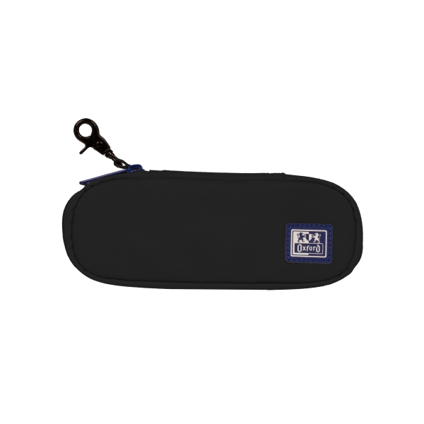 Oxford B-Hook Estuche Semirrigido Portatodo - 1 Compartimento - Gancho para Colgar - Bolsillo Interior de Rejilla - Fabricado en Material Reciclado - Color Negro
