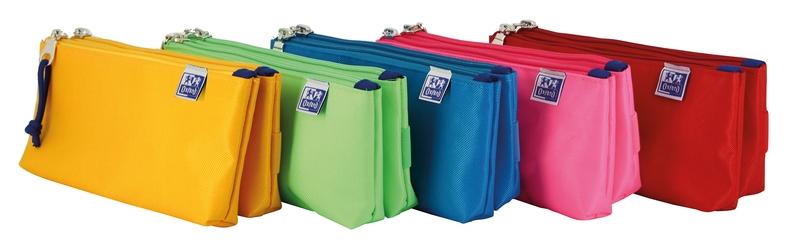 Oxford Kangoo Kids Estuche Doble Poliester - Compacto y Resistente - Colores Surtidos · Pack de 5 uds.