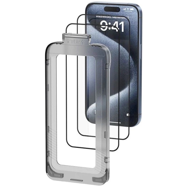 Vention Pack de 2 Protectores de Pantalla para Iphone 16 - Vidrio Templado - Herramienta de Instalacion Antipolvo - Color Transparente