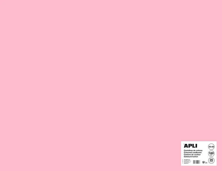 Apli Cartulina Rosa 50 x 65cm 170g 25 Hojas