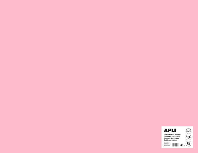Apli Cartulina Rosa 50 x 65cm 170g 25 Hojas