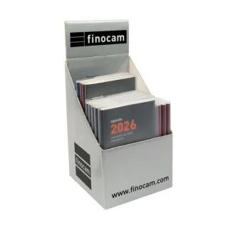 Finocam Expositor con 12 Agendas Planas Min/Coctel Surtidas - Anual 2026 - Color Surtidos