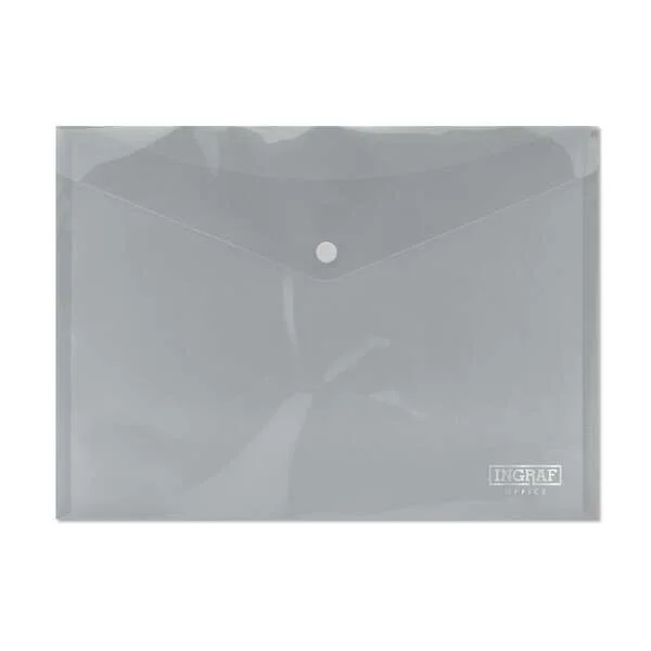 Ingraf Sobre Portadocumentos A4 - Cierre de Broche - Polipropileno Cristal Transparente - Transparente · Pack de 10 uds.