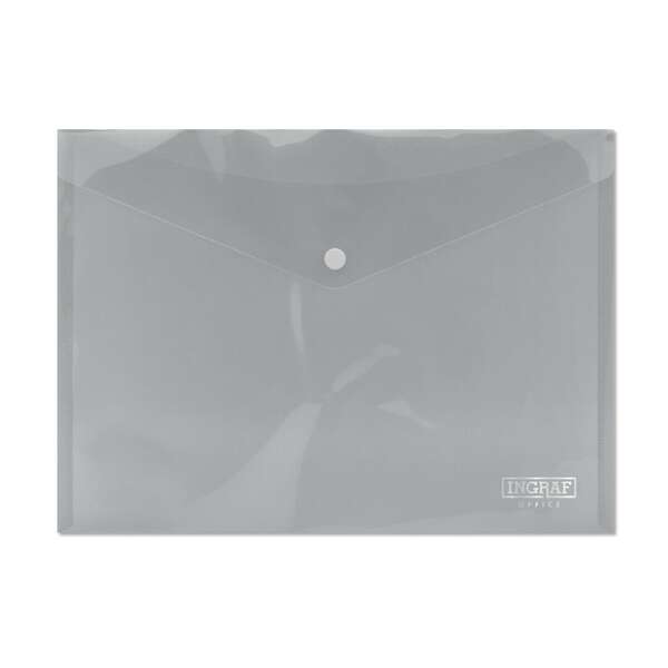 Ingraf Sobre Portadocumentos A4 - Cierre de Broche - Polipropileno Cristal Transparente - Transparente · Pack de 10 uds.