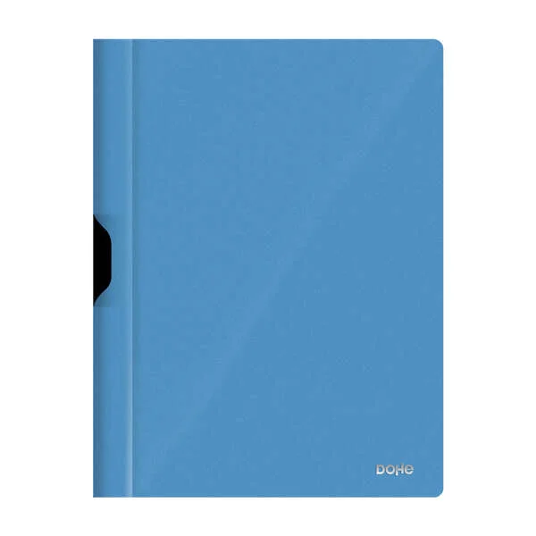 Dohe Dossier con Clip Metalico - Tamaño A4 - Fabricado en Polipropileno Opaco de 350 Micras - Color Azul · Pack de 8 uds.