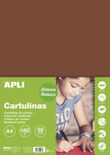 Apli Cartulina Marron A4 170g 50 Hojas