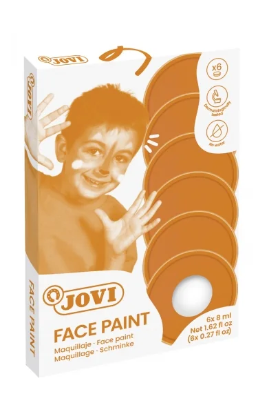 Jovi Estuche de 6 Botes 8ml Maquillaje Crema - Hipoalergenico - Base Grasa - Facil Aplicacion - Gran Cubricion - sin Parabenos - Facil de Retirar - Color Blanco