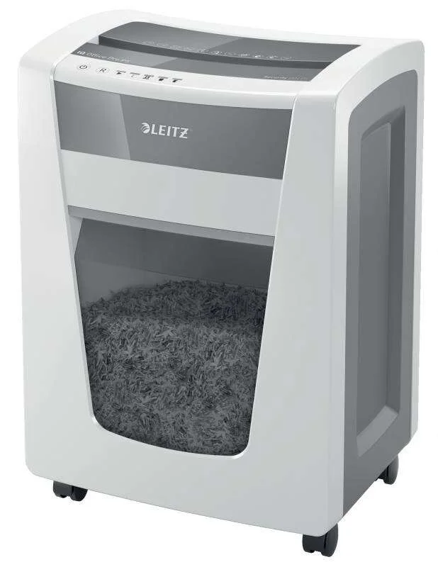 Leitz Office PRO P5 Destructora de Papel - Inteligente, Silenciosa y Segura - Destruye 15 Hojas - Papelera de 30 L - Micro Corte Nivel de Seguridad Din P5 - Funcionamiento Super Silencioso