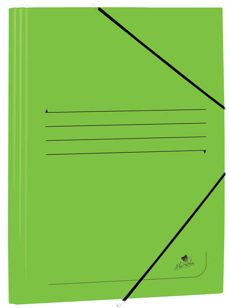 Mariola Carpeta de Carton Estucado con Solapas Folio 500gr/m2 - Medidas 34x25x1cm - Cierre con Goma Elastica - Color Verde · Pack de 20 uds.