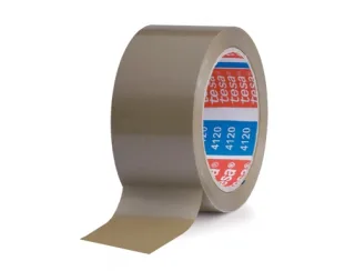 Tesa 4120 Precinto de Embalar Standard 50mm x 66 Metros - Fabricado en PVC - Adhesivo de Caucho Natural - Color Marron · Pack de 6 uds.