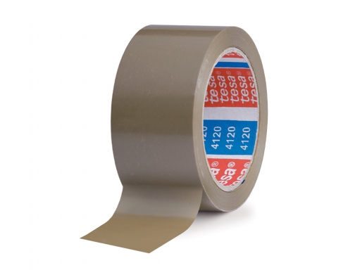 Tesa 4120 Precinto de Embalar Standard 50mm x 66 Metros - Fabricado en PVC - Adhesivo de Caucho Natural - Color Marron · Pack de 6 uds.
