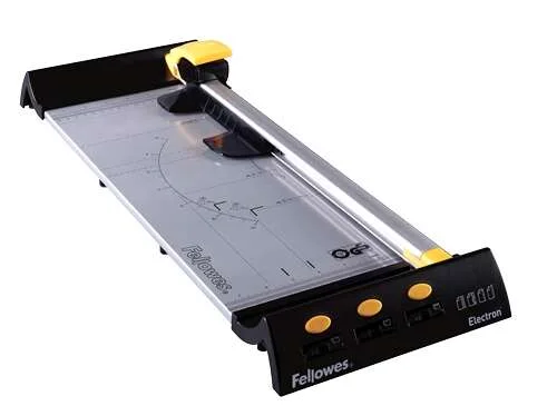 Fellowes Electron A3 Cizalla de Corte para Soportes hasta A3 - Capacidad de Corte 10 Hojas - Mecanismo de Corte Seguro - Base Metalica con Guias Grabadas - Posicion de Bloqueo del Cabezal de Corte