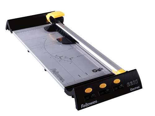 Fellowes Electron A3 Cizalla de Corte para Soportes hasta A3 - Capacidad de Corte 10 Hojas - Mecanismo de Corte Seguro - Base Metalica con Guias Grabadas - Posicion de Bloqueo del Cabezal de Corte