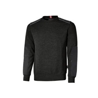 Upower Ryke Sudadera Cepillada Cuello Redondo - Talla 2XL - Bolsillo Antebrazo, Refuerzos Antidesgaste, Elementos Reflectantes, Proteccion DPI1 - Color Negro Carbon