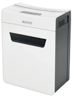 Leitz IQ Protect Premium 4M Destructora de Papel Manual Micro Corte P-5 - Destruye hasta 4 Hojas - Ultrasilenciosa - Papelera de 14L - Color Blanco/Gris